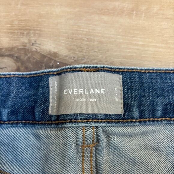 Everlane Jeans Mens 30 x 30 Slim Denim Medium Wash Cotton Stretch - Picture 7 of 10
